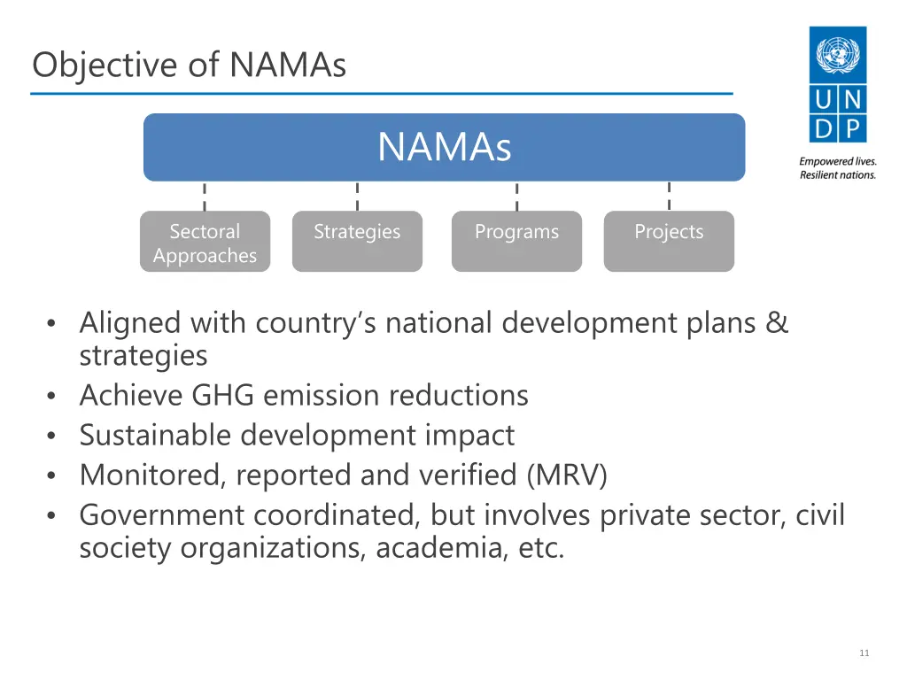 objective of namas