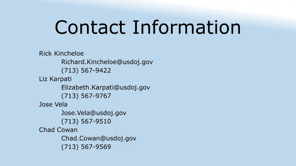 contact information