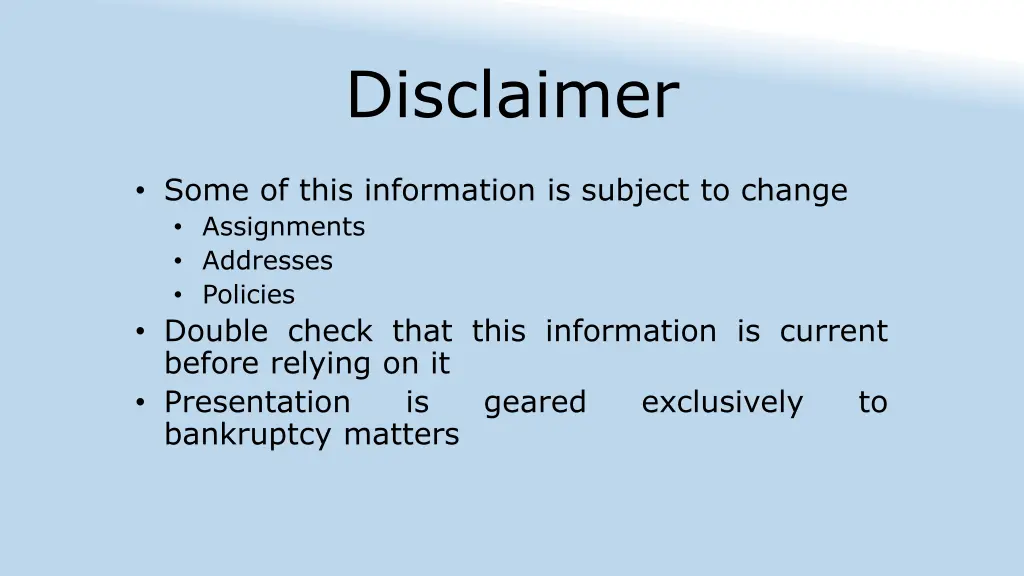 disclaimer