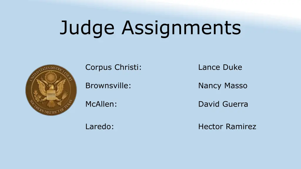 judge assignments 1