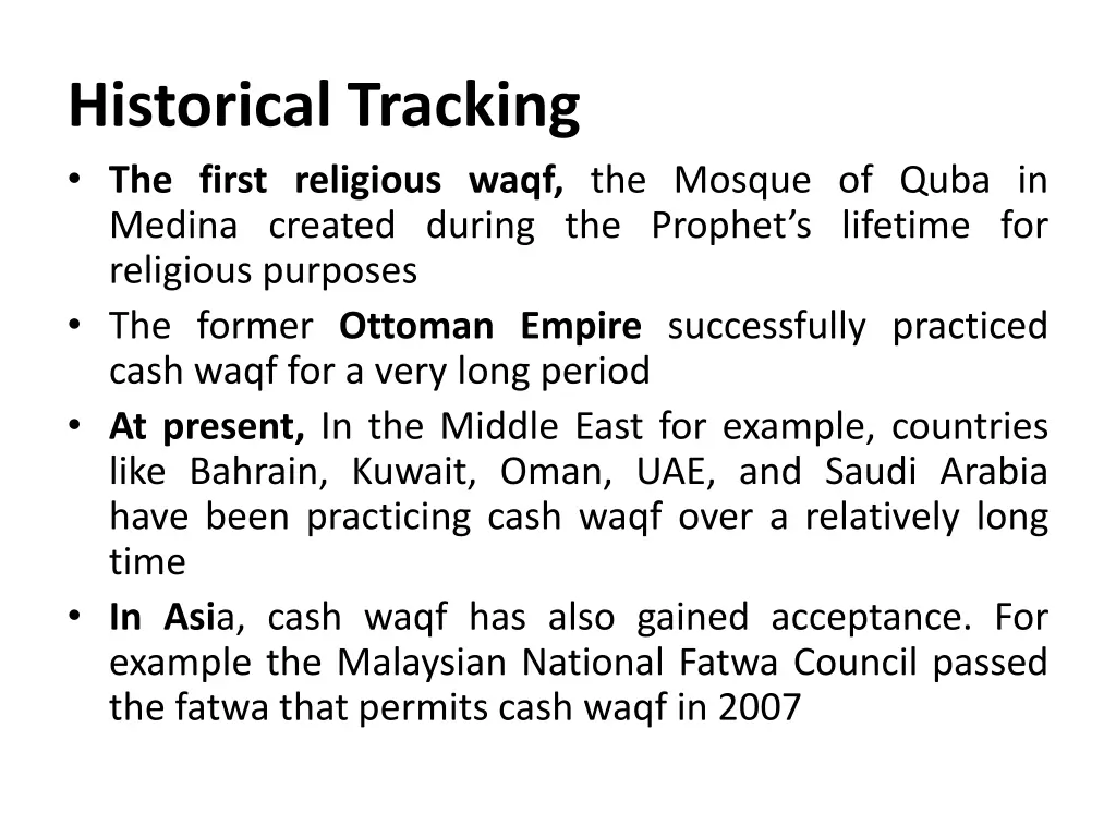 historical tracking the first religious waqf