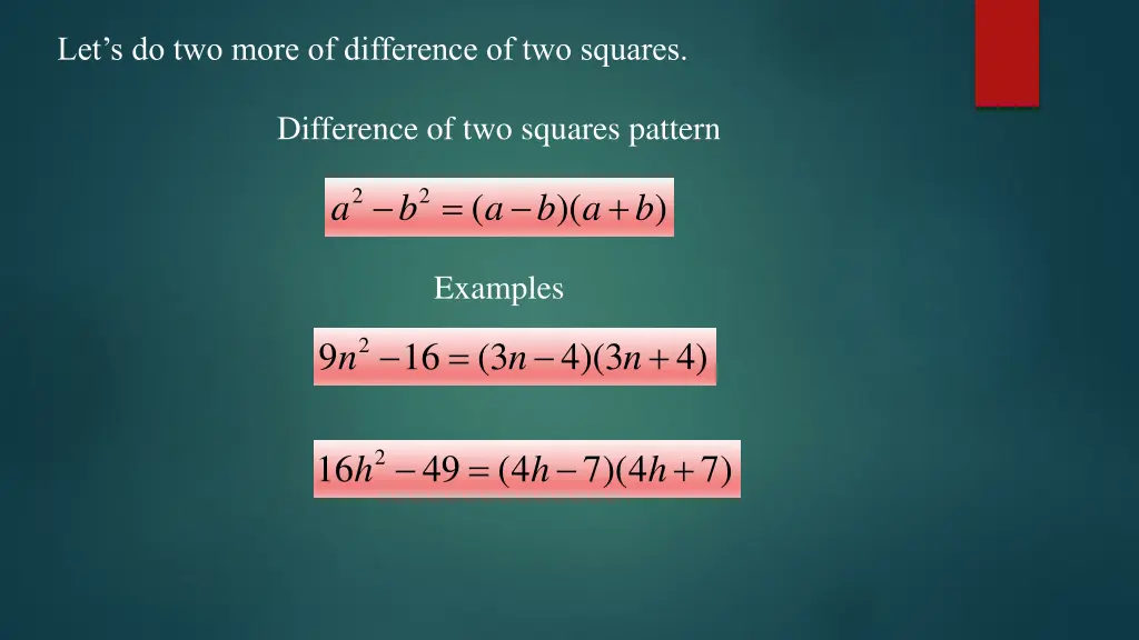 let s do two more of difference of two squares