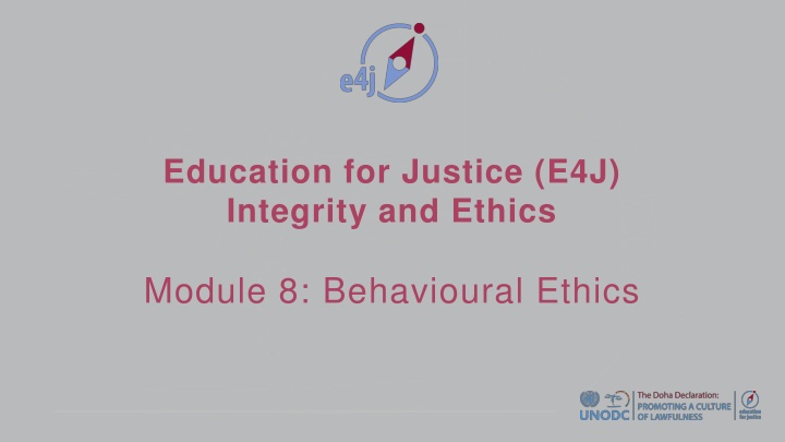 education for justice e4j integrity and ethics