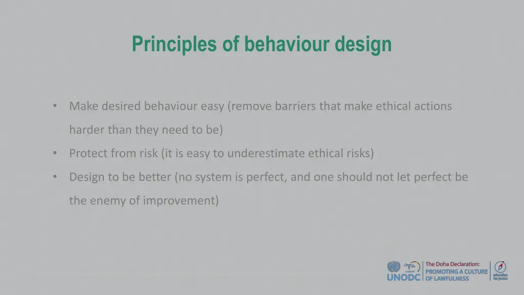 principles of behaviour design