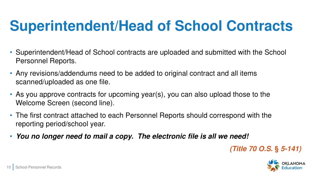 superintendent head of school contracts