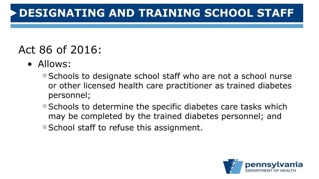 designating and training school staff