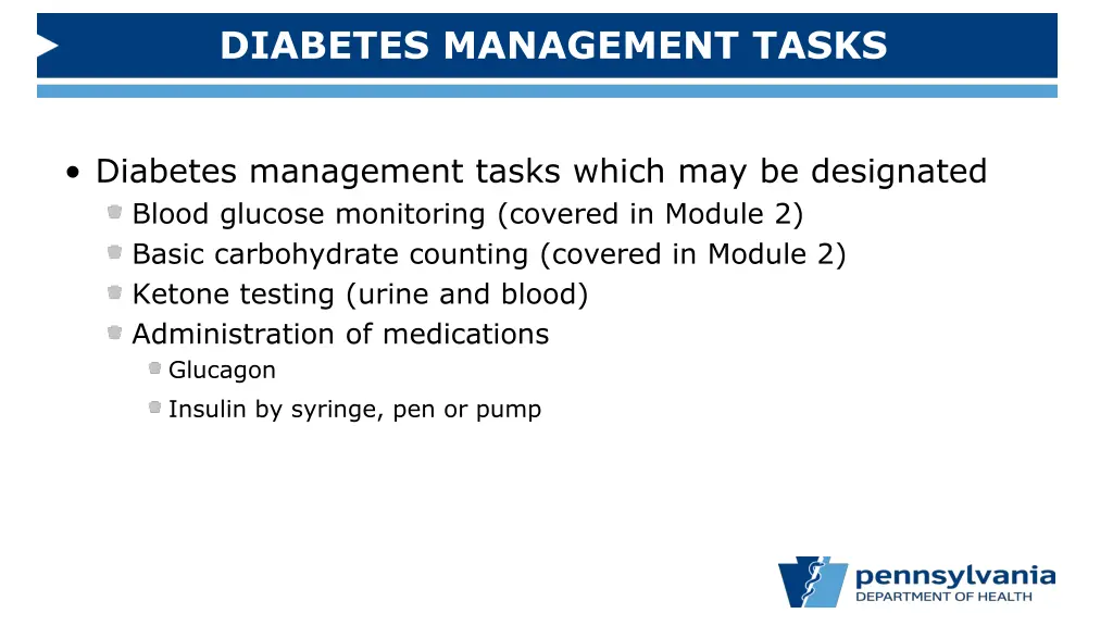 diabetes management tasks