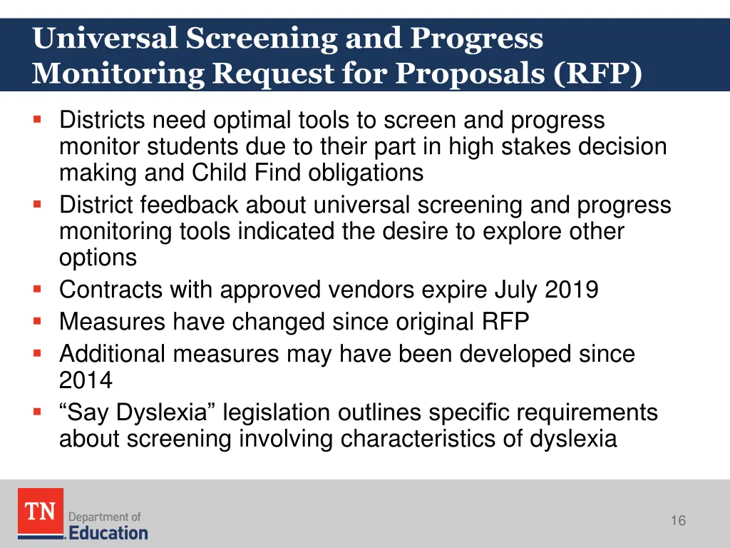 universal screening and progress monitoring