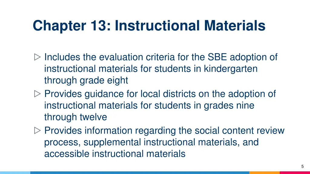 chapter 13 instructional materials