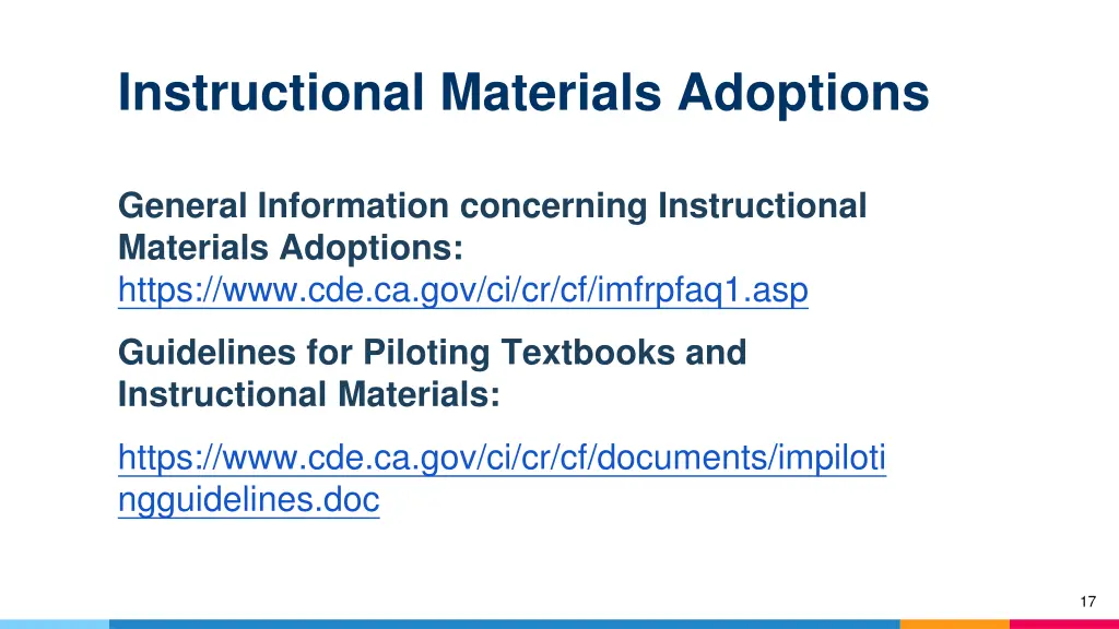 instructional materials adoptions