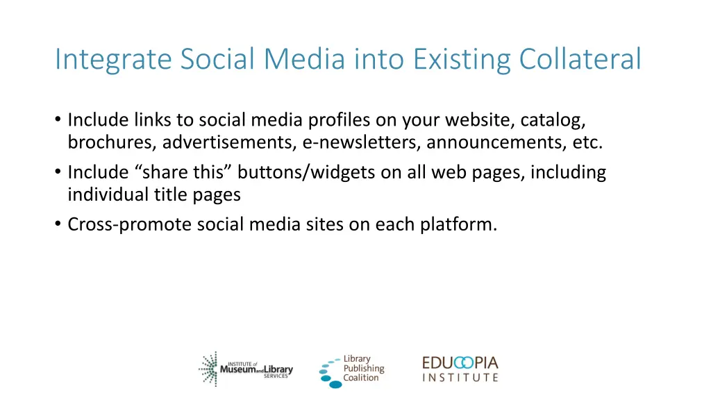 integrate social media into existing collateral