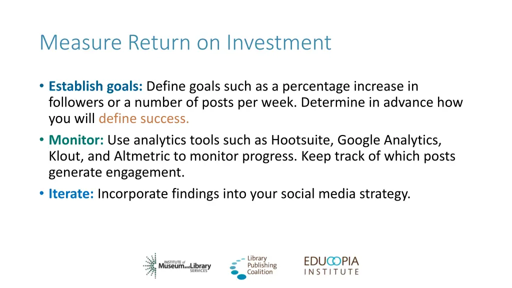 measure return on investment