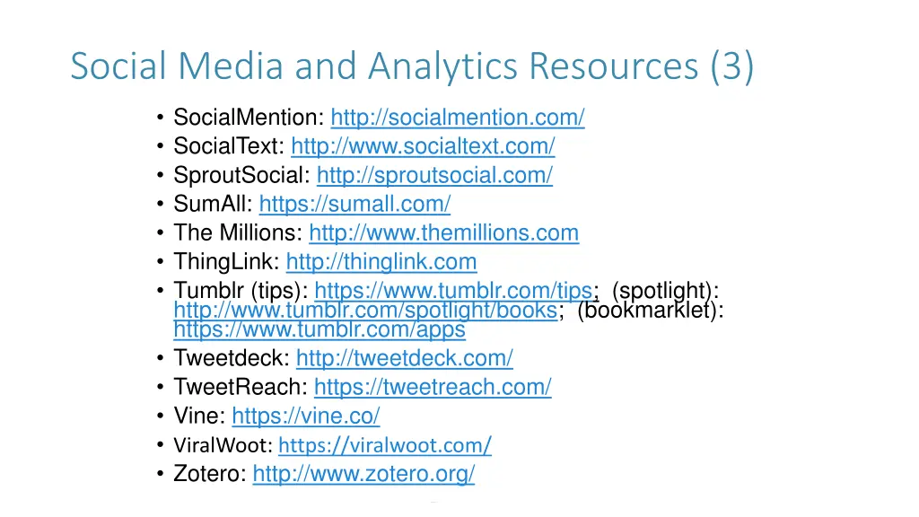 social media and analytics resources 3