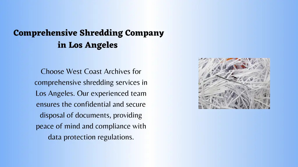 comprehensive shredding company in los angeles