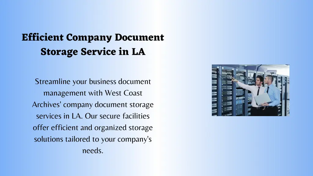 efficient company document storage service in la