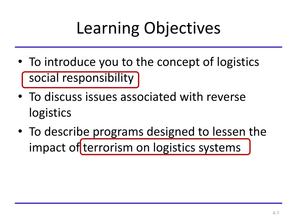 learning objectives 1