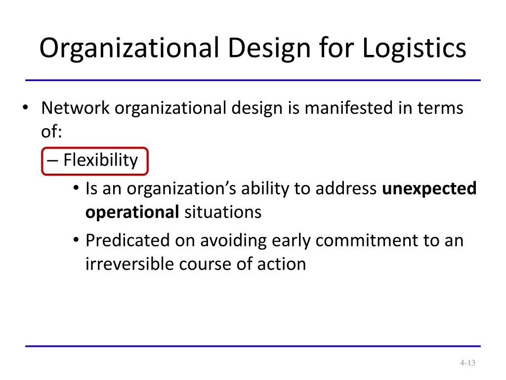 organizational design for logistics 3