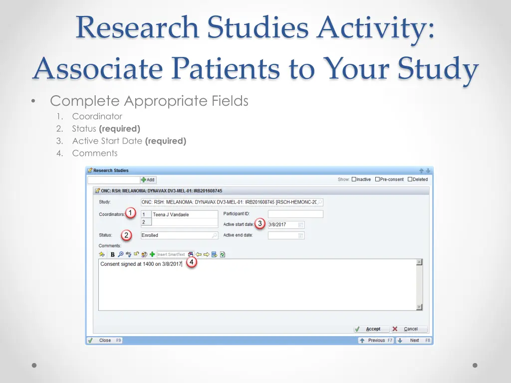 research studies activity associate patients 1