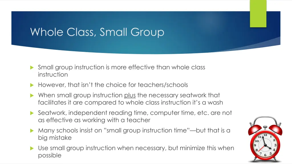 whole class small group