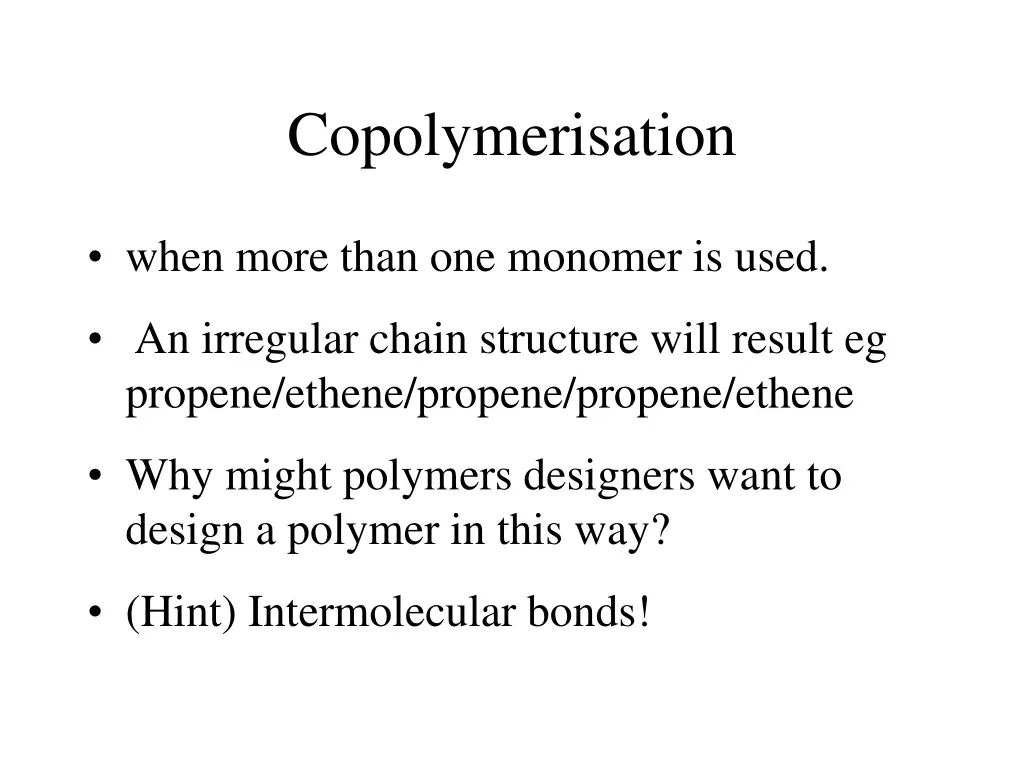 copolymerisation