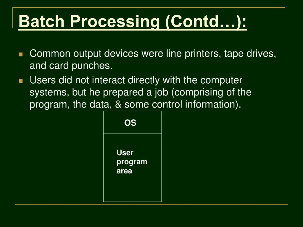 batch processing contd