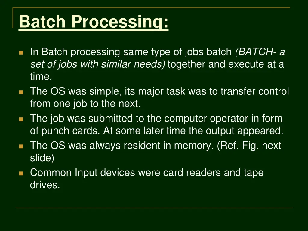 batch processing