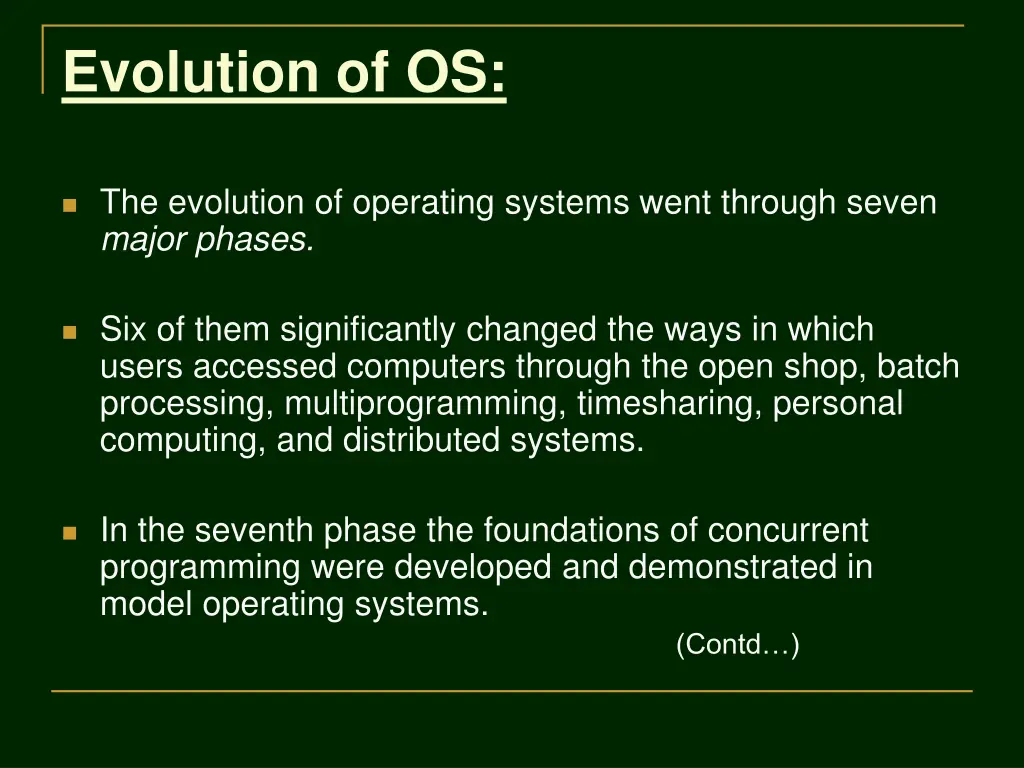 evolution of os