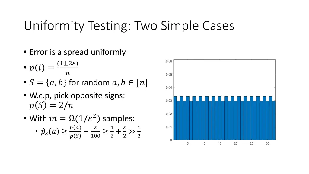 uniformity testing two simple cases 1