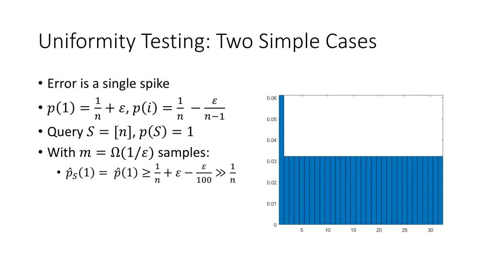 uniformity testing two simple cases