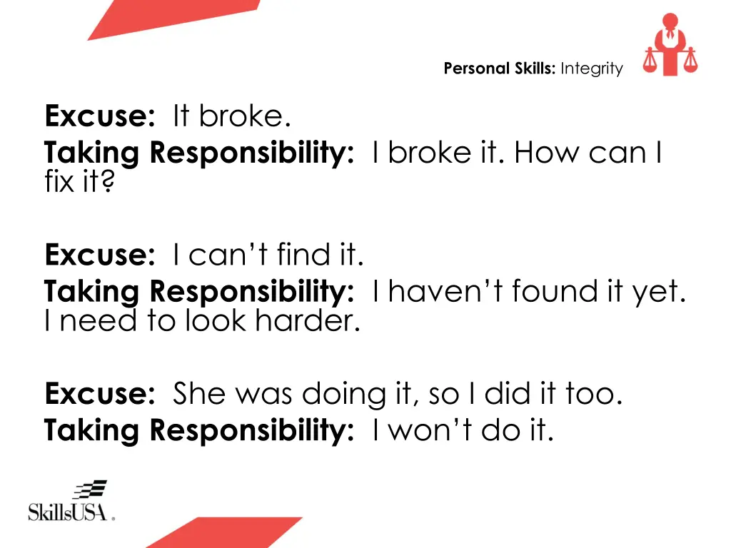 personal skills integrity 4