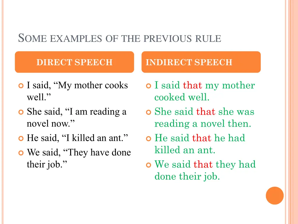 s ome examples of the previous rule