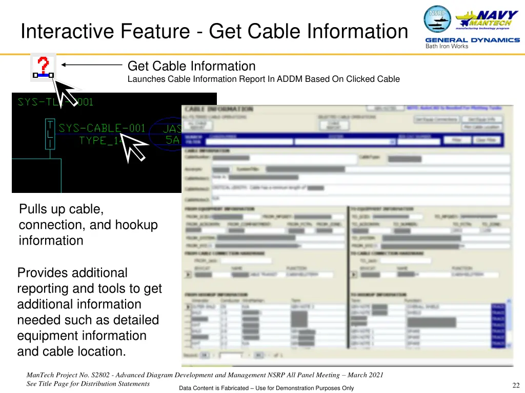 interactive feature get cable information