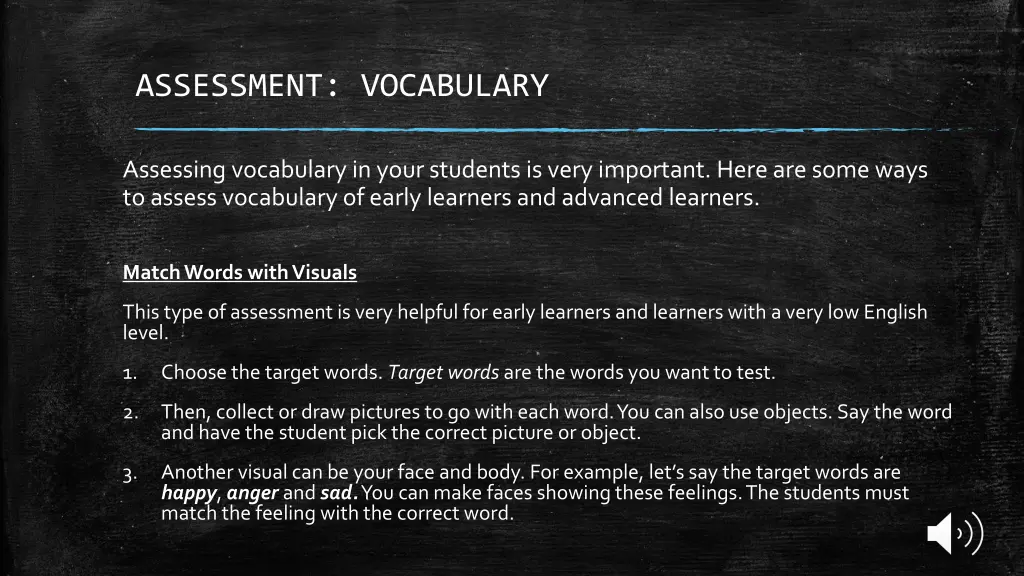 assessment vocabulary