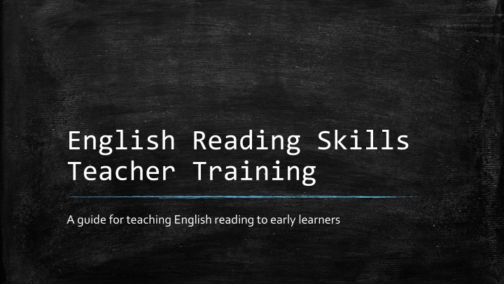 english reading skills teacher training