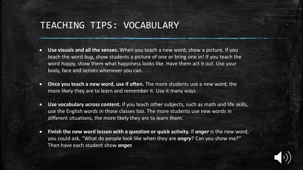 teaching tips vocabulary 1