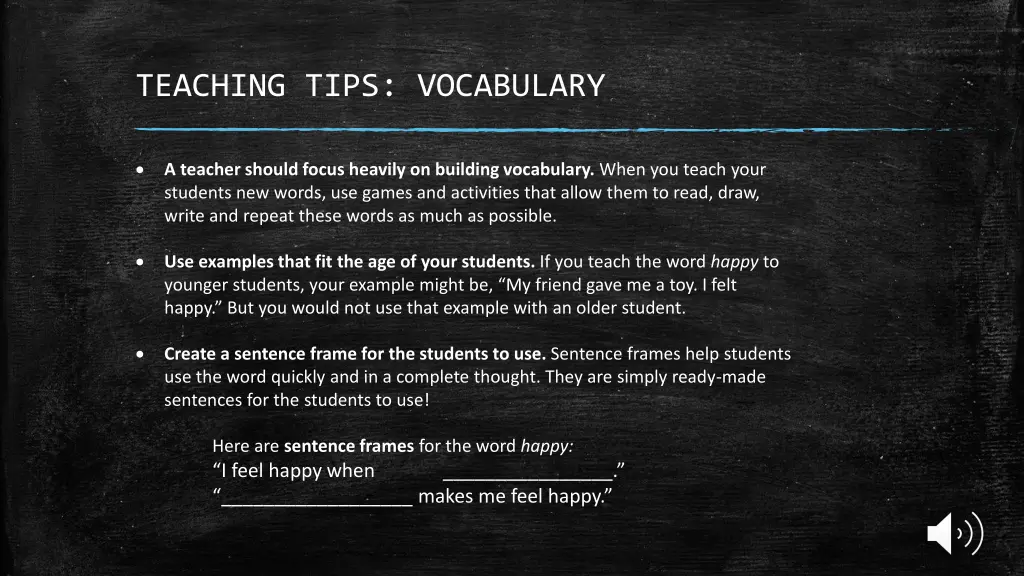 teaching tips vocabulary