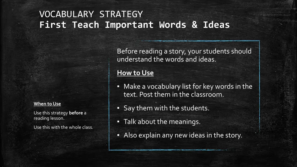 vocabulary strategy first teach important words