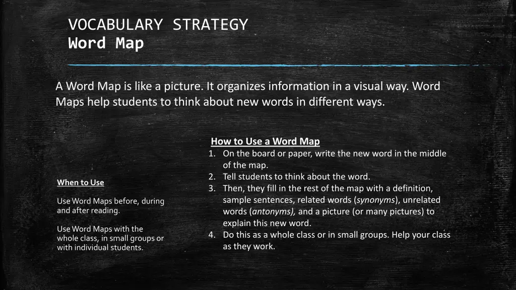 vocabulary strategy word map