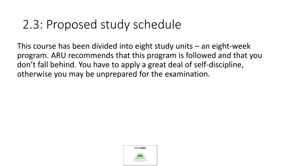 2 3 proposed study schedule