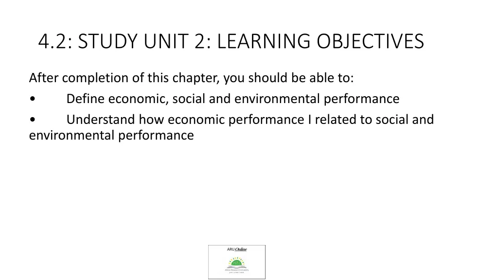 4 2 study unit 2 learning objectives