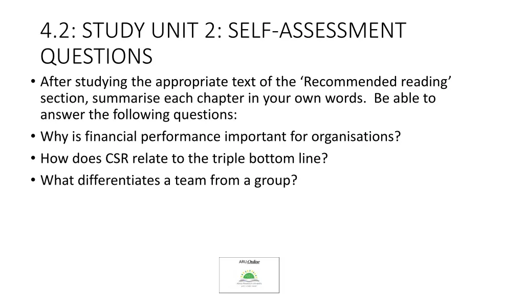 4 2 study unit 2 self assessment questions after