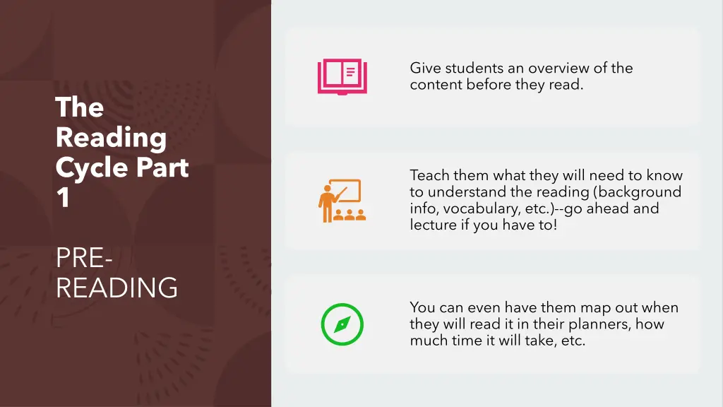 give students an overview of the content before