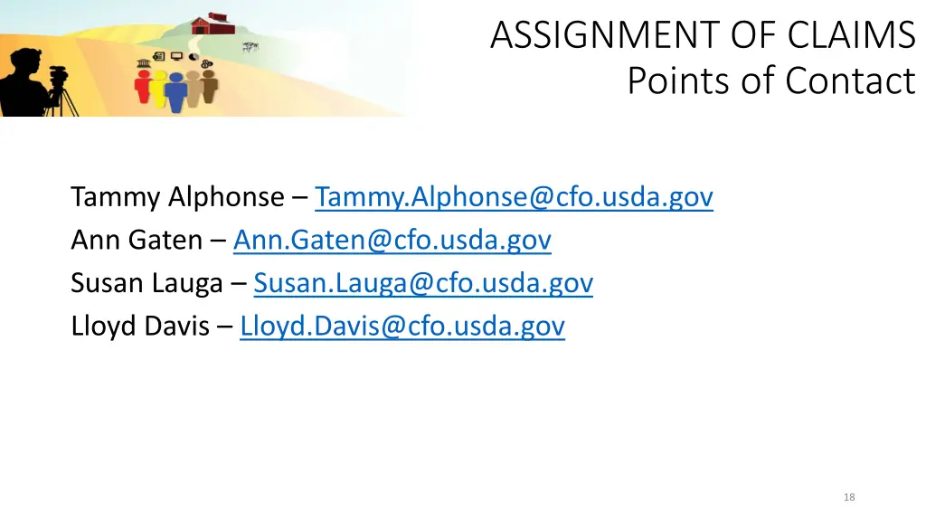 assignment of claims points of contact