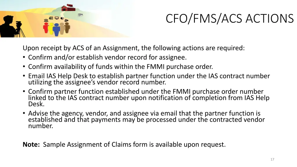 cfo fms acs actions