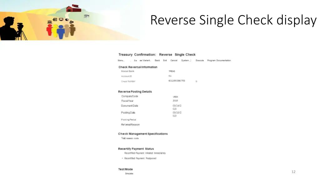 reverse single check display