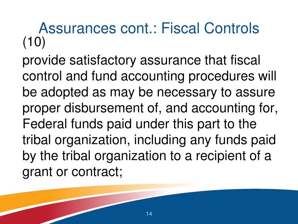 assurances cont fiscal controls 10 provide