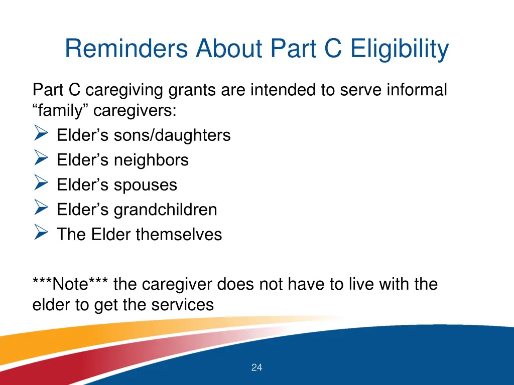 reminders about part c eligibility