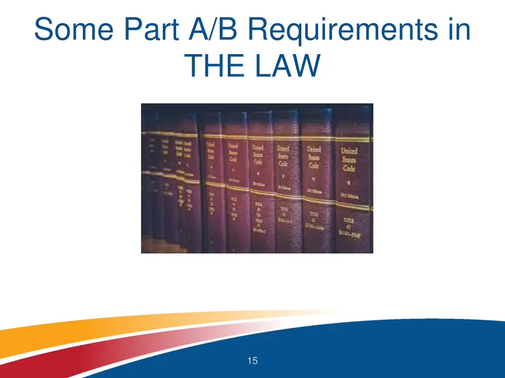 some part a b requirements in the law