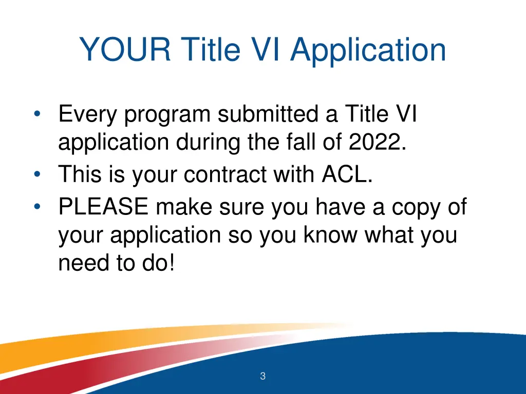 your title vi application