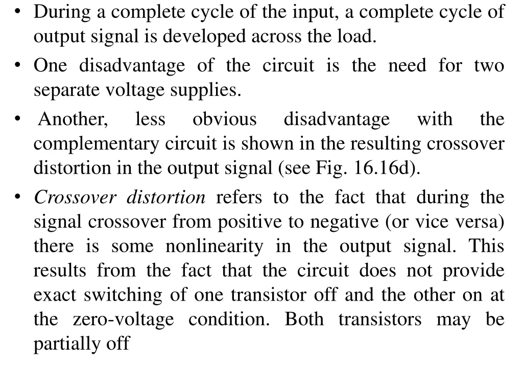 during a complete cycle of the input a complete